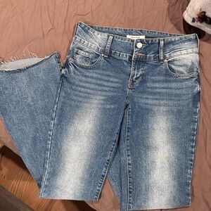 PacSun Women's Light Blue low rise flare jeans size 4